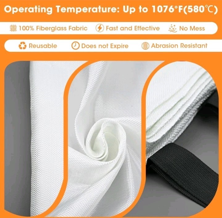 Emergency Fire Blanket 40″x40″ Fiberglass 1 PackFire Retardant Blankets W/Hooks