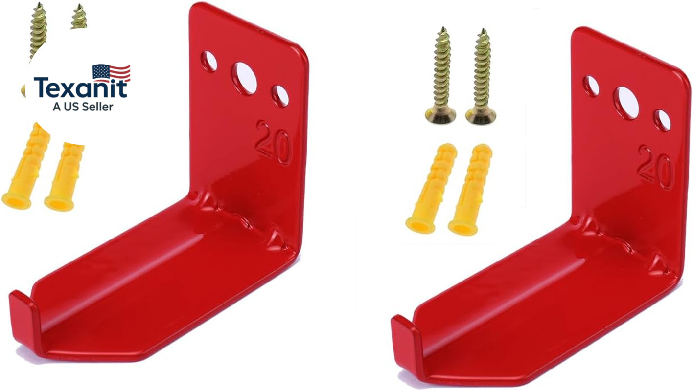 Fire Extinguisher Mount Wall Hook Bracket for Holding up to 20 Lbs Extinguishers