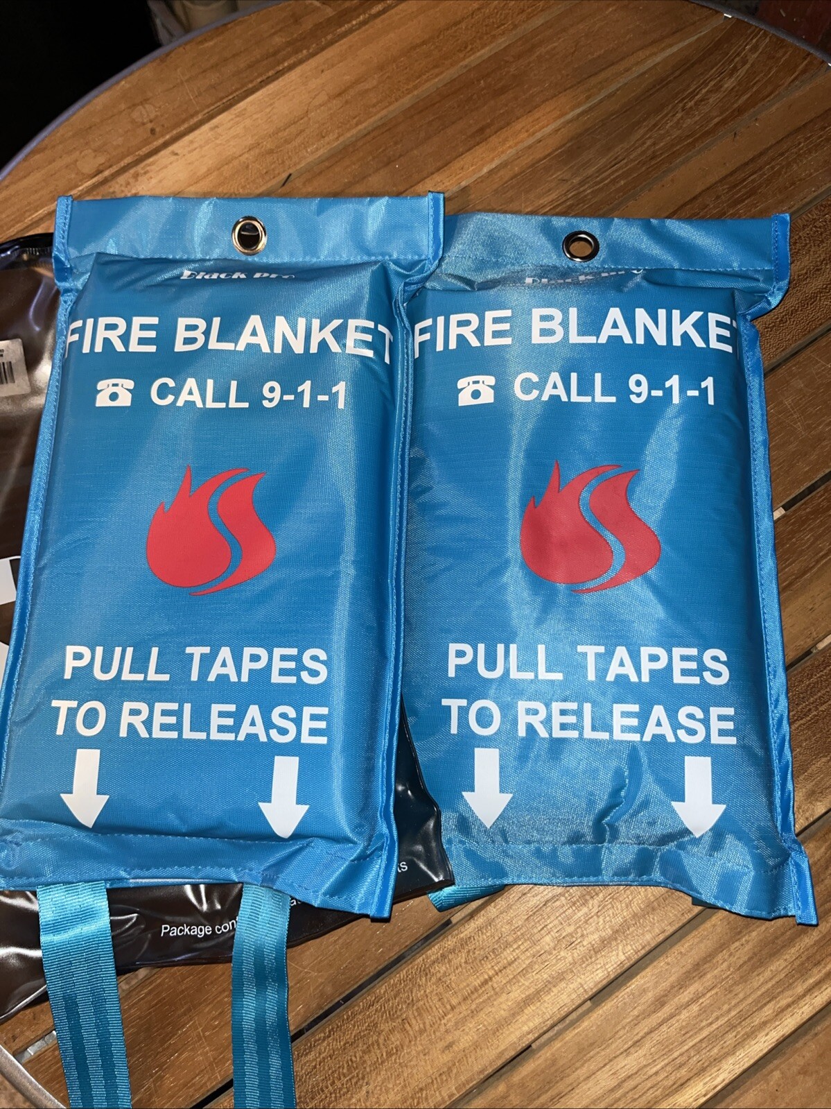 Black Pro Fire Blankets 2 pack Size 1.0M X 1.0M NWT