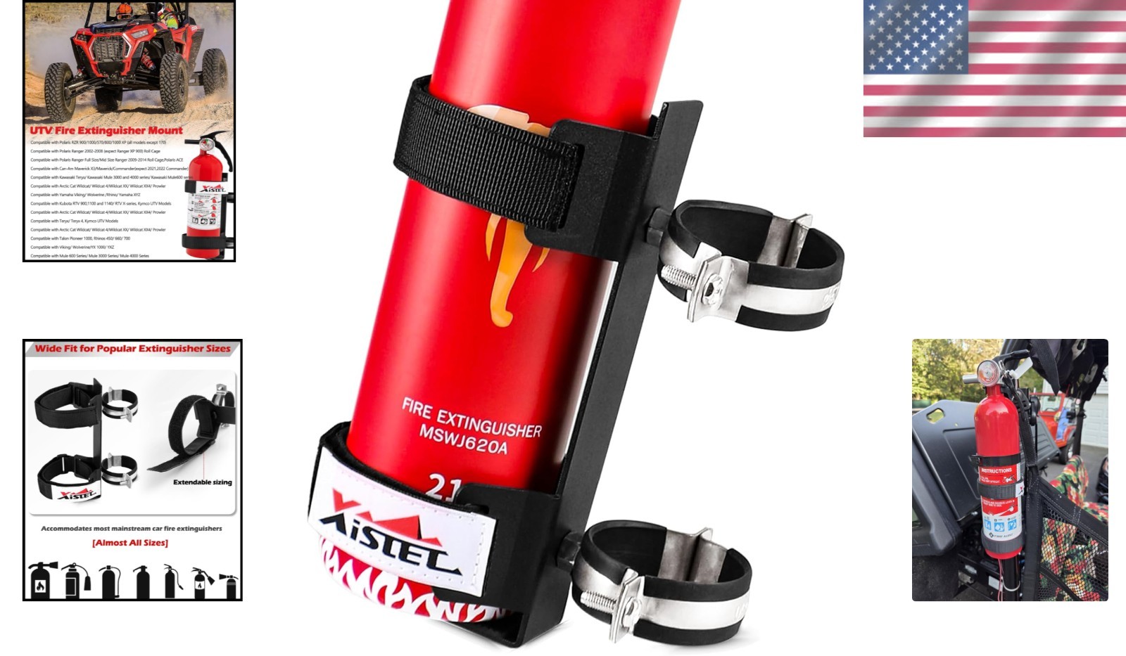 Lightweight UTV Fire Extinguisher Holder – Easy Install for Polaris RZR & Can-Am