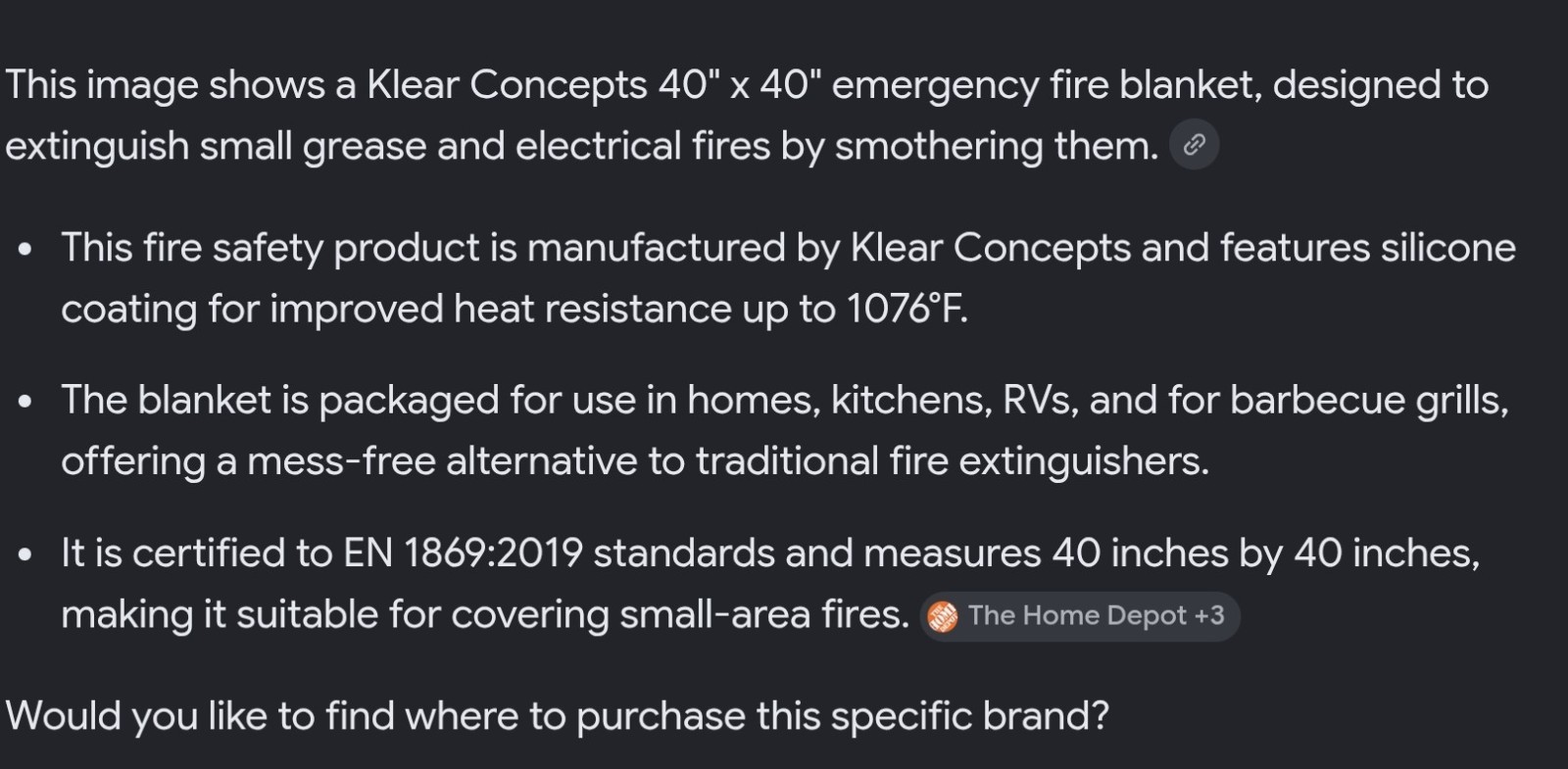 40 in. x 40 in. Fire Extinguisher Blanket with Storage Bag by Premium Defense