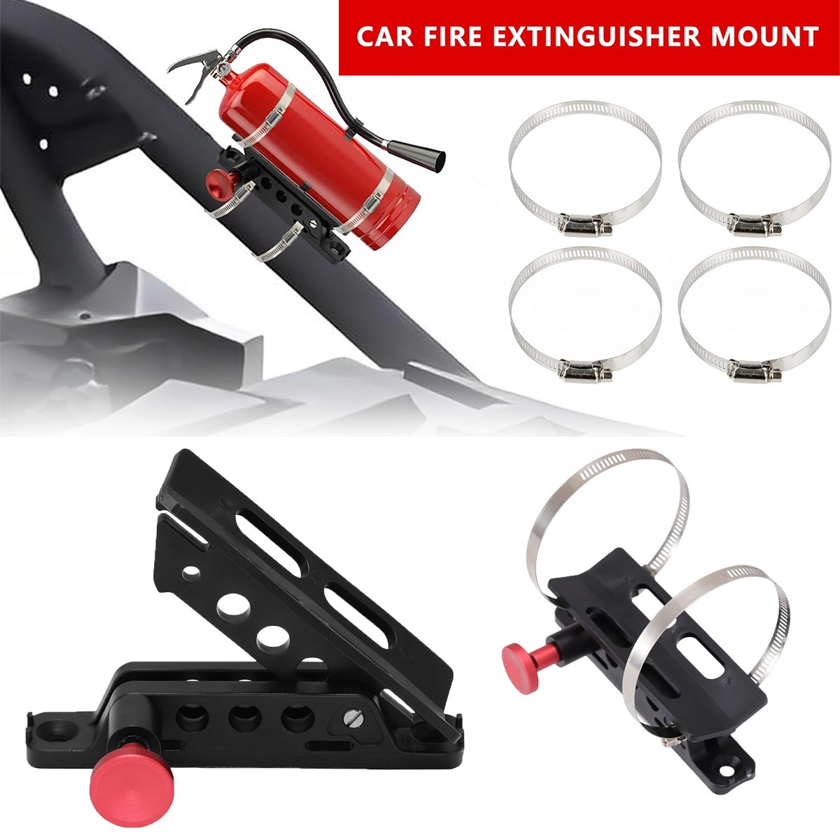 Quick Release Roll Bar Fire Extinguisher Mount Bracket for Jeep Wrangler UTV ATV