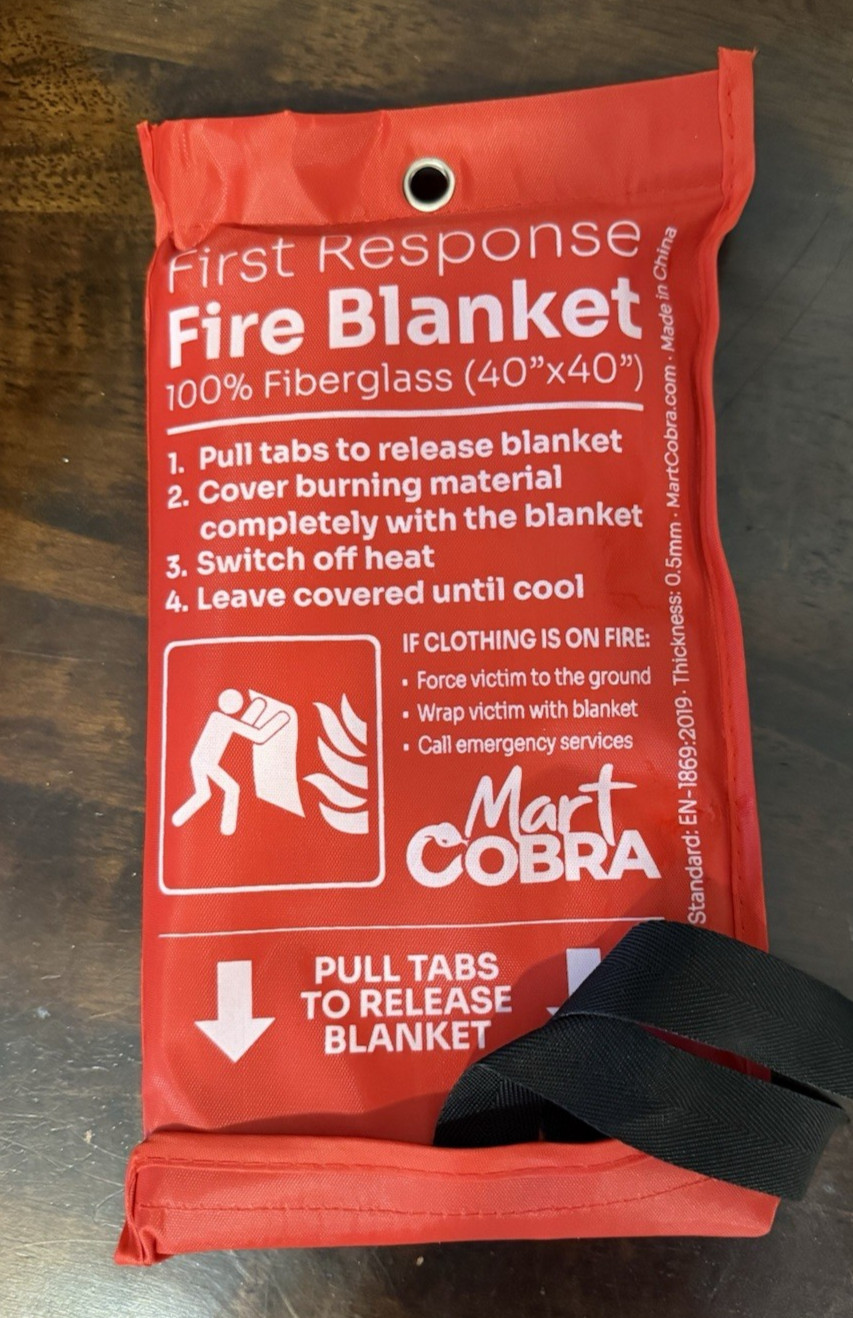FIRE BLANKET Fiberglass Hero Emergency Home Retardant Prepared 40×40’K