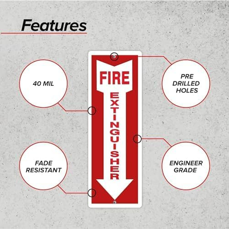 Fire Extinguisher Signs for Business – Pack of 100 – Metal Fire Extinguisher Sig