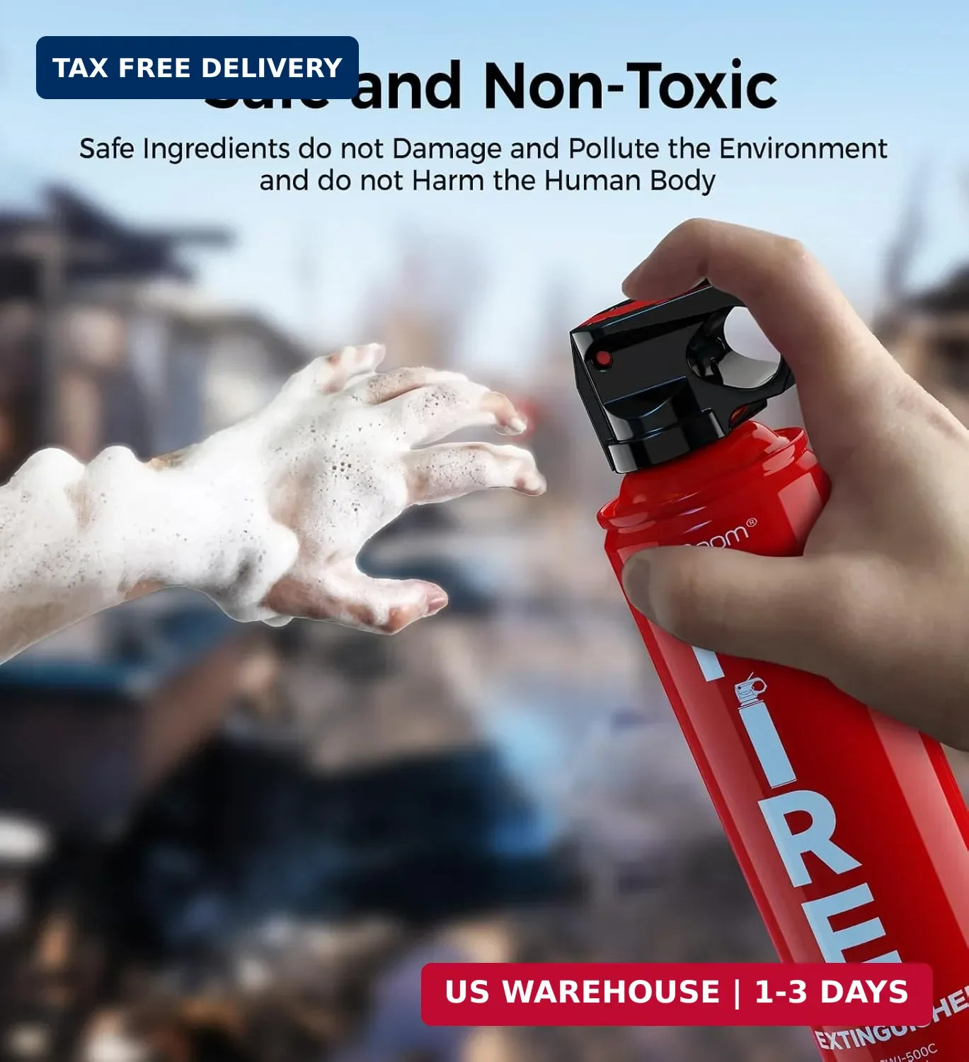 Fire Extinguisher for Home 1Pack, Kitchen, Car, and Grill,Compact Water-Based A,