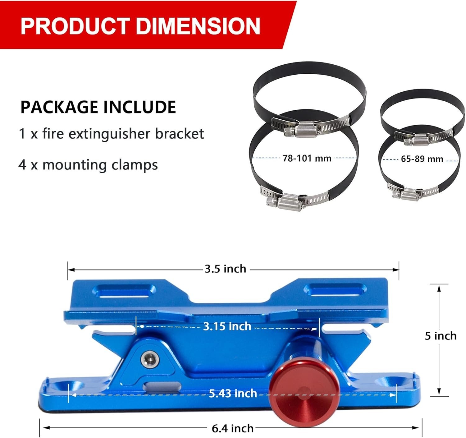 Quick Release Car Fire Extinguisher Mount – Blue Adjustable Aluminum