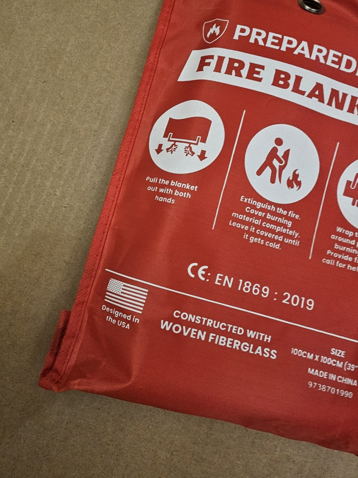 Prepared Hero Emergency Fire Blanket Measures 39″×39″ Woven Fiberglass …