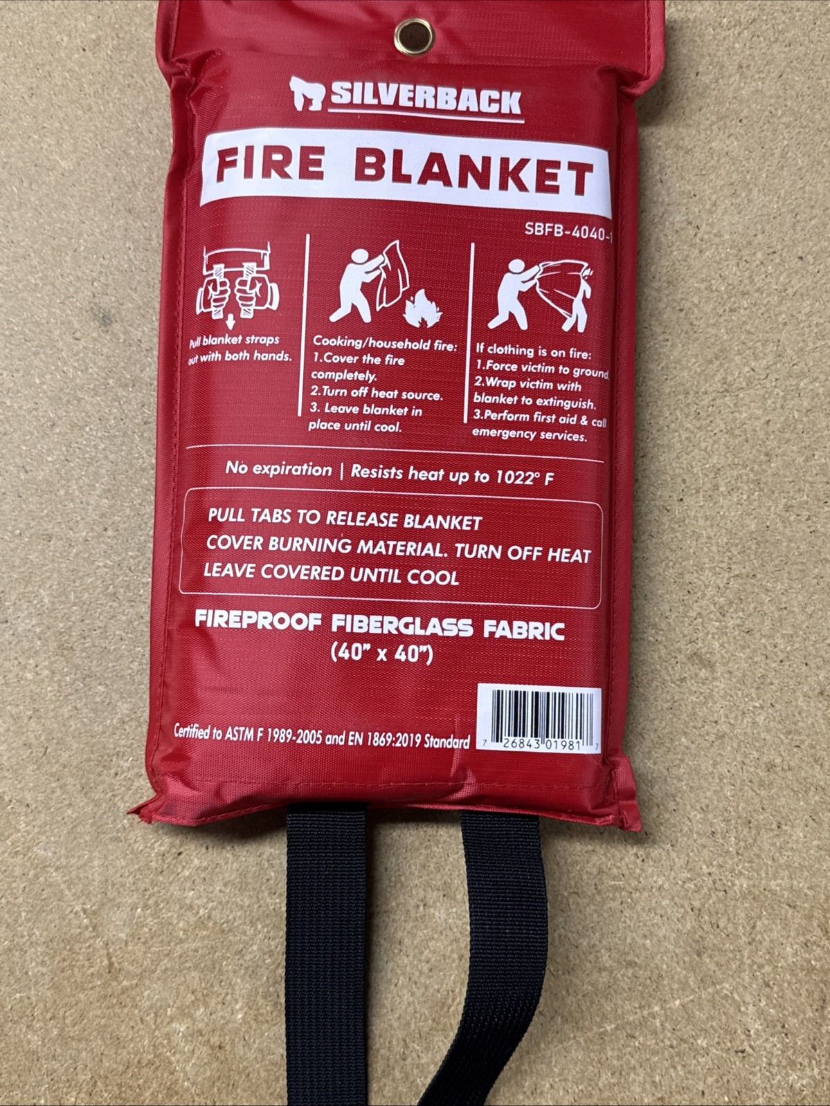 (2) Silverback 40″ X 40″ Fireproof Fiberglass Fabric Fire Blanket .. NIB