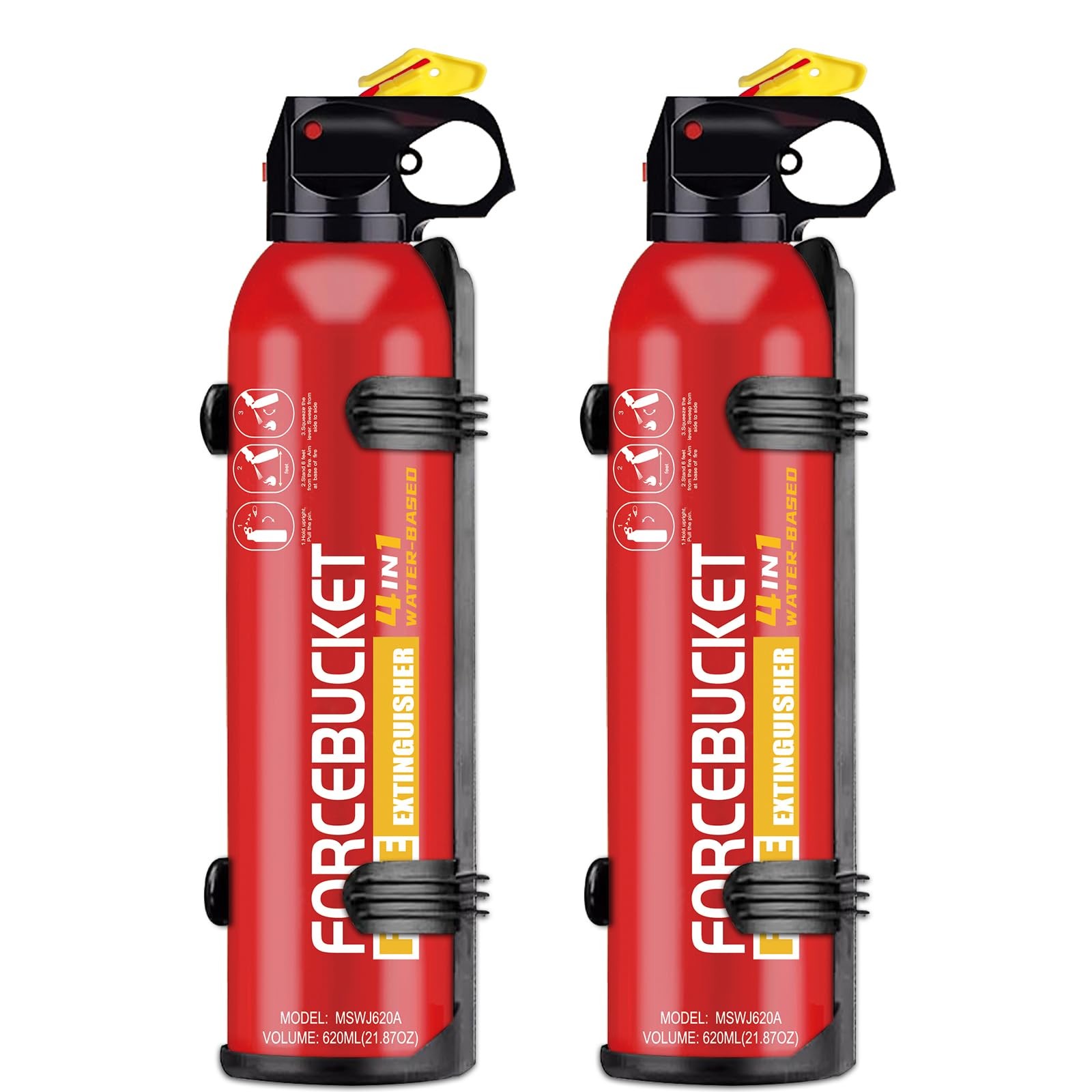 4in1 Portable Fire Extinguisher 2 Pack Spray Home Garage Kitchen Car Wall Mount