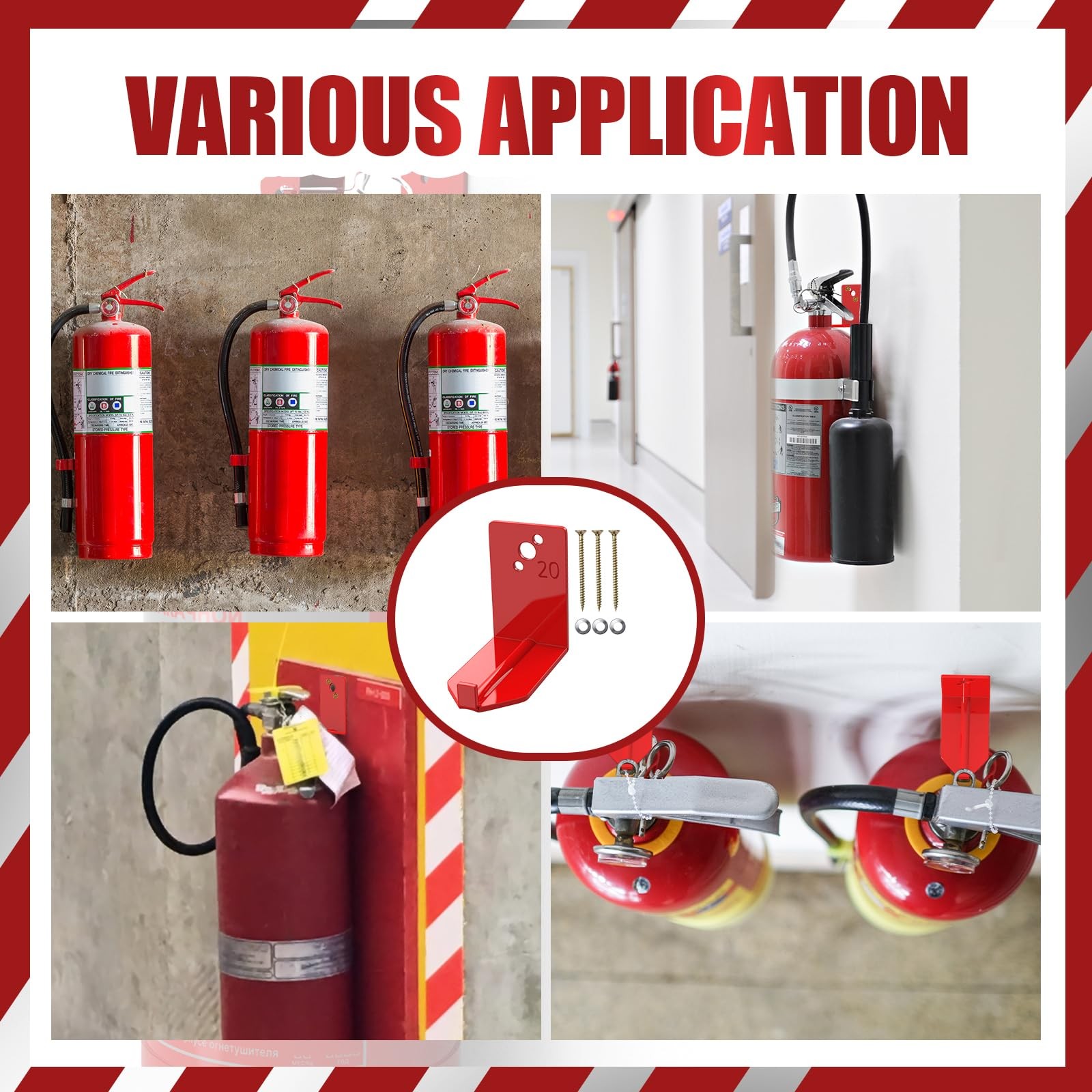 4 Pack Fire Extinguisher Mounts Brackets, Fire Extinguisher Wall Hook Holder…