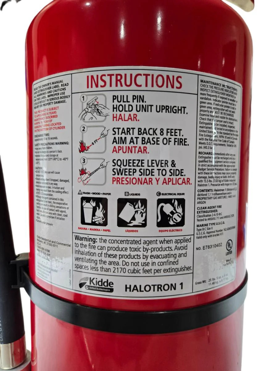 Kidde PROPLUS15.5HM Halotron 1 15.5 lb Clean Agent 2-A:10-B:C Fire Extinguisher