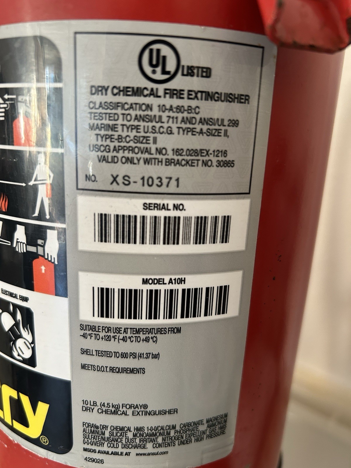 Ansul Sentry A10H Fire Extinguishers Lot of 3 Dry Chemical Model A10H MPN A10H