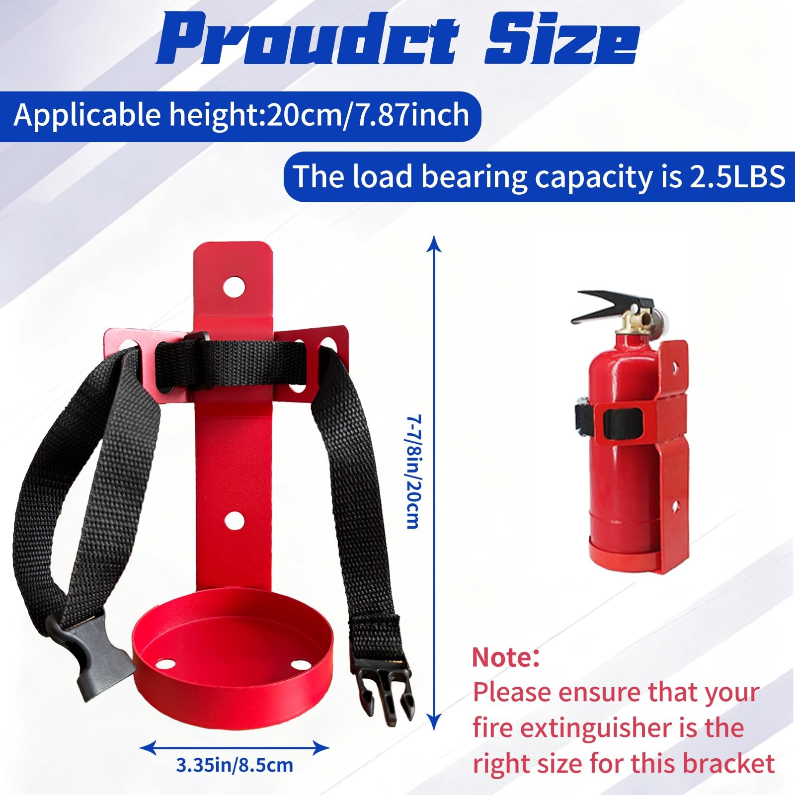 Fire Extinguisher Mount,Wall Mounted Fire Extinguisher Bracket,Compatible wit…