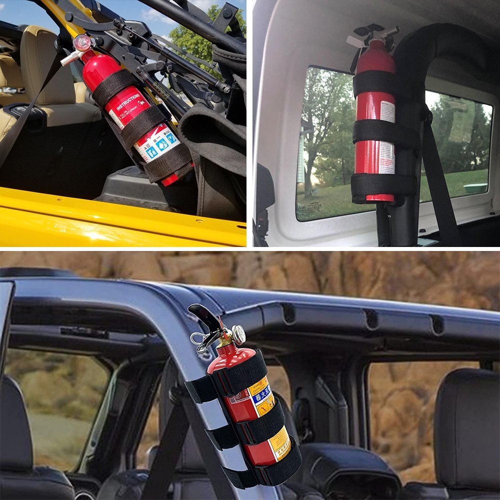 Car Roll Bar Fire Extinguisher Holder Mount Bracket Adjust 2.3-3.4″ Universal US
