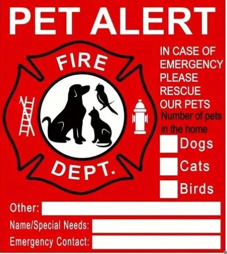 FIRE PREVENTION BUNDLE Fiberglass Fire Blanket Pet Alert & Extinquisher Stickers