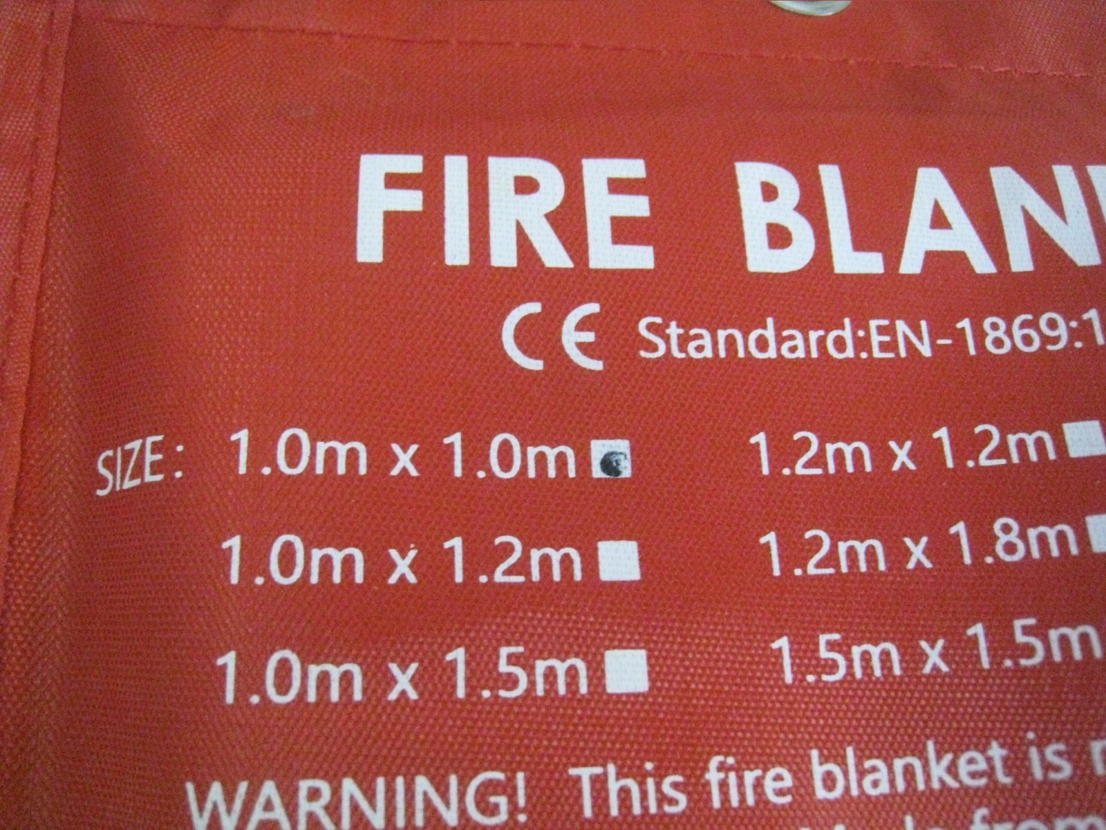 2x Fire Blanket EN-1869 :1997 1.0M x 1.0M 100% glass fiber NEW pull tape release