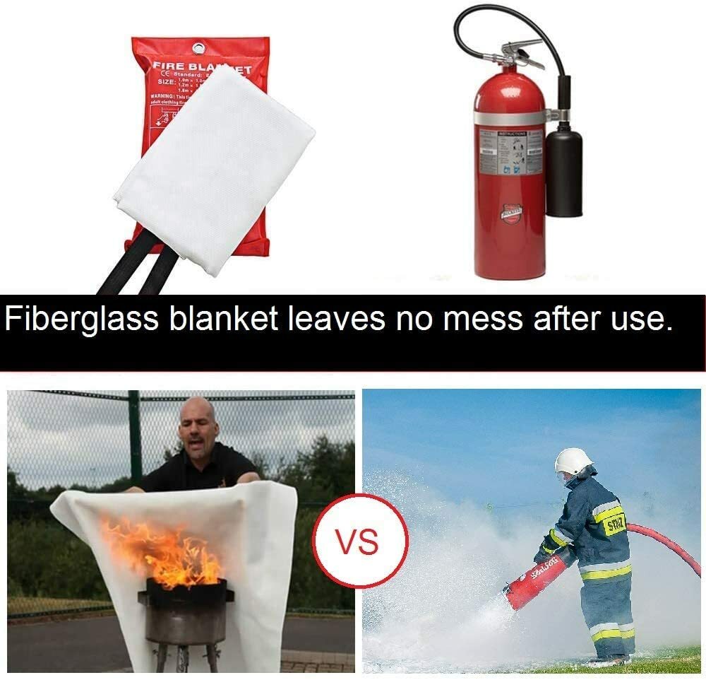 2 Pack Emergency Fire Blanket Survival Safety Fiberglass White Easy Use