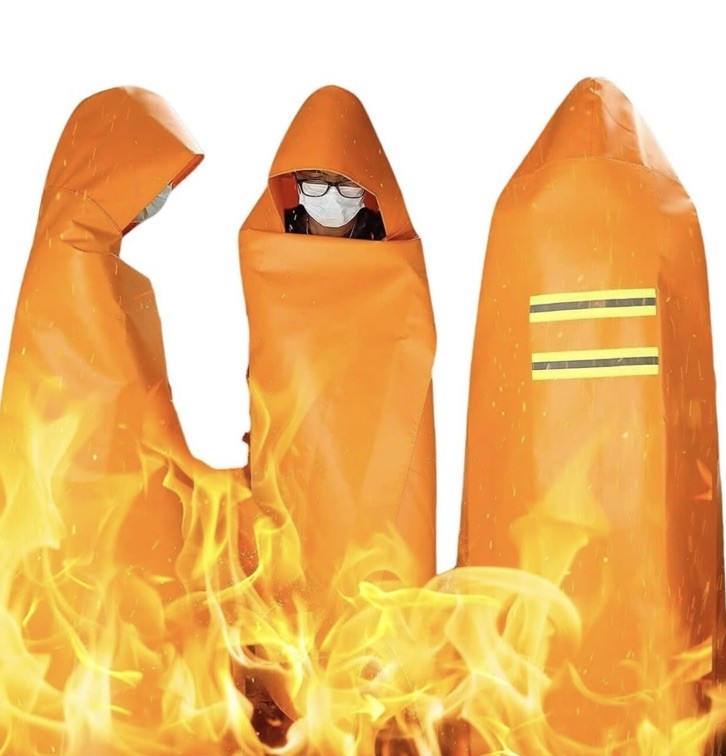 Utypee Fireproof Emergency Escape Cloak 63”x59” Fire Blanket EN1869:2019