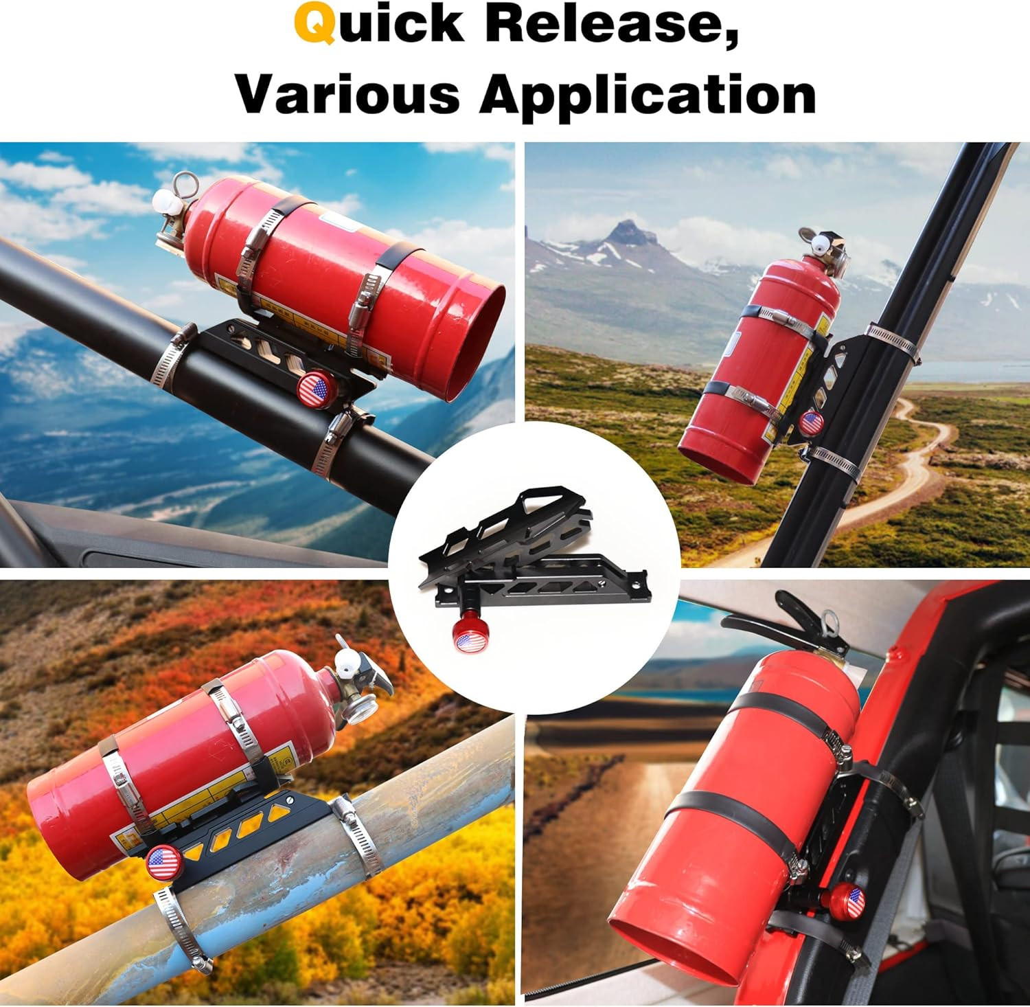Adjustable Roll Bar Fire Extinguisher Mount Holder for Jeep Wrangler TJ
