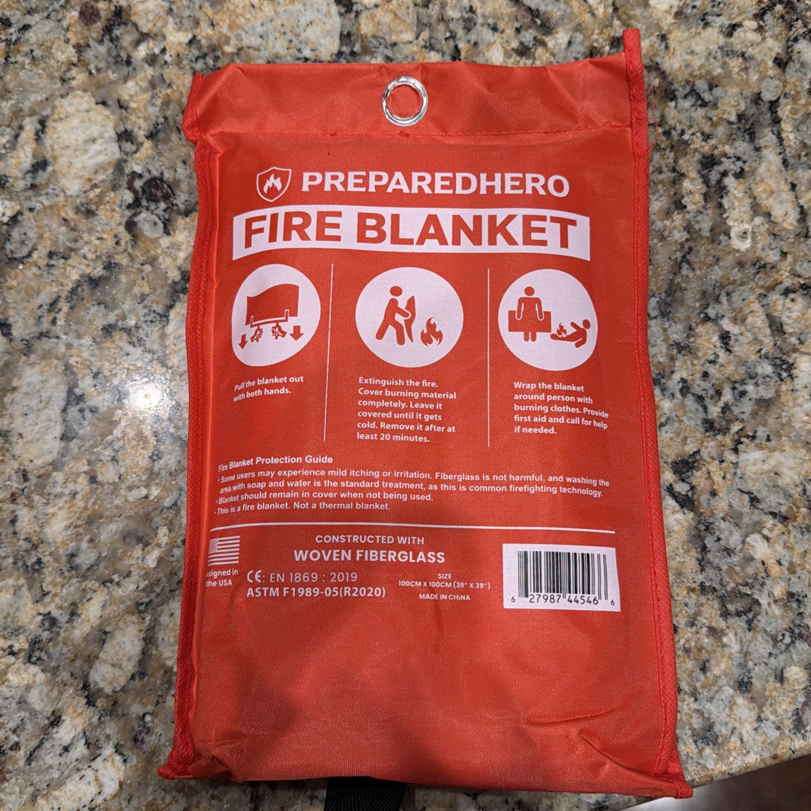 Prepared Hero Emergency Fire Blanket – 1 Pack – Fire Suppression for Kitchen,