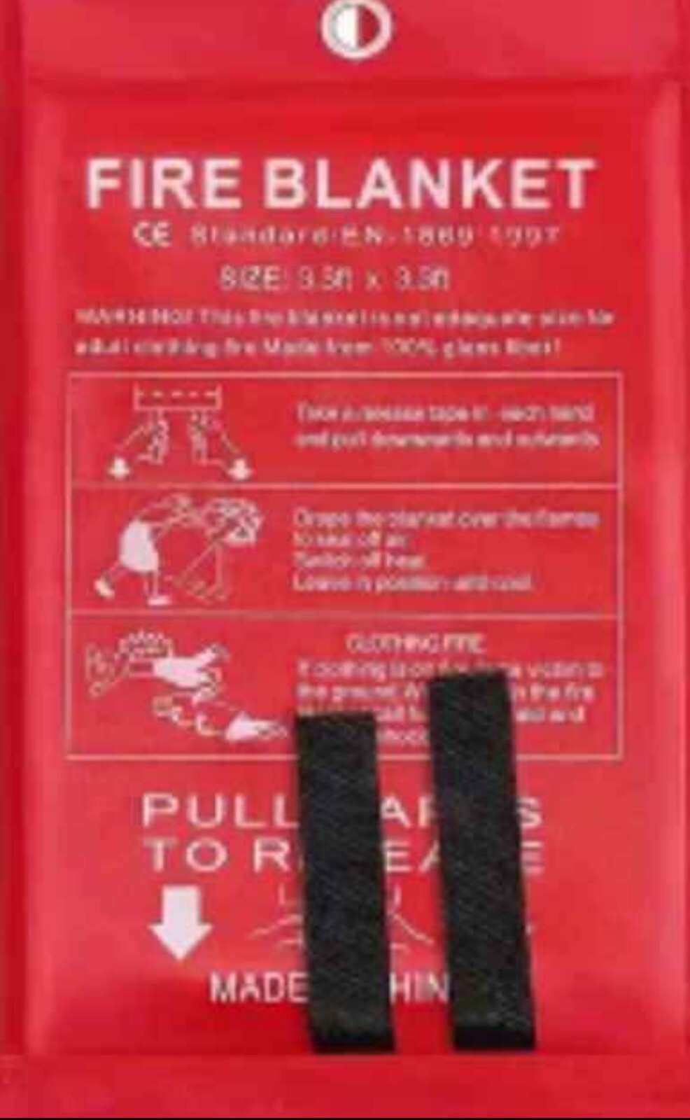 1PK FIRE BLANKET Glass Fiber Emergency Home Retardant Be Prepared 39.47 In Sq