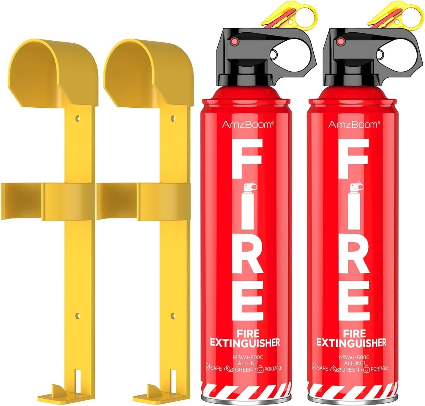 2-Pack Fire Extinguisher for Home, Kitchen, Car, and Grill with Mounting Bracket