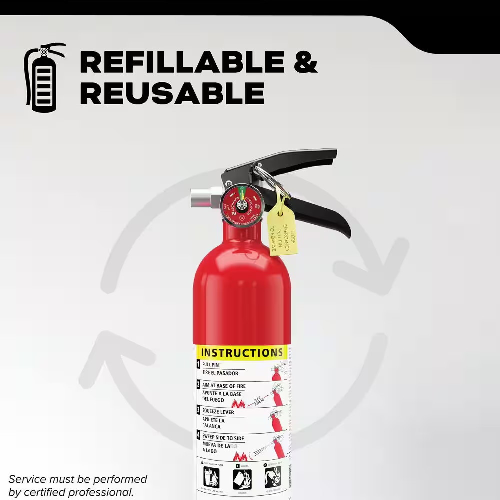 Kidde Commercial-Grade Fire Extinguisher, Rechargeable for Office, Schools 4 Lbs