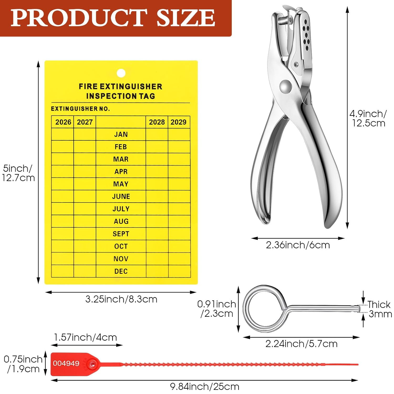 151 Pieces Fire Extinguisher Inspection Tags Set Including 2026-2029 Maintenance