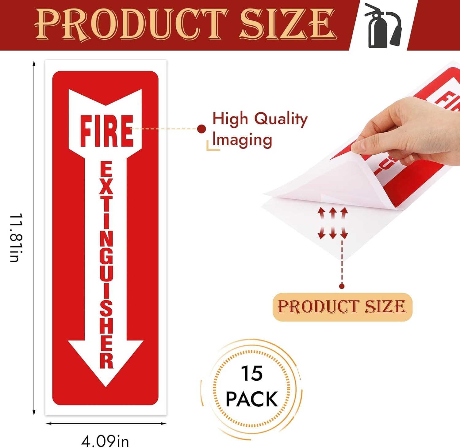 Fire Extinguisher Signs, 15 Pack 4×12 Inch Fire Extinguisher Signs for Home B…