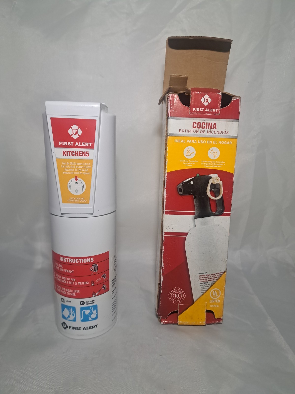 First Alert Kitchen5 Fire Extinguisher, 5B:C, Dry Chemical, 2 Lb