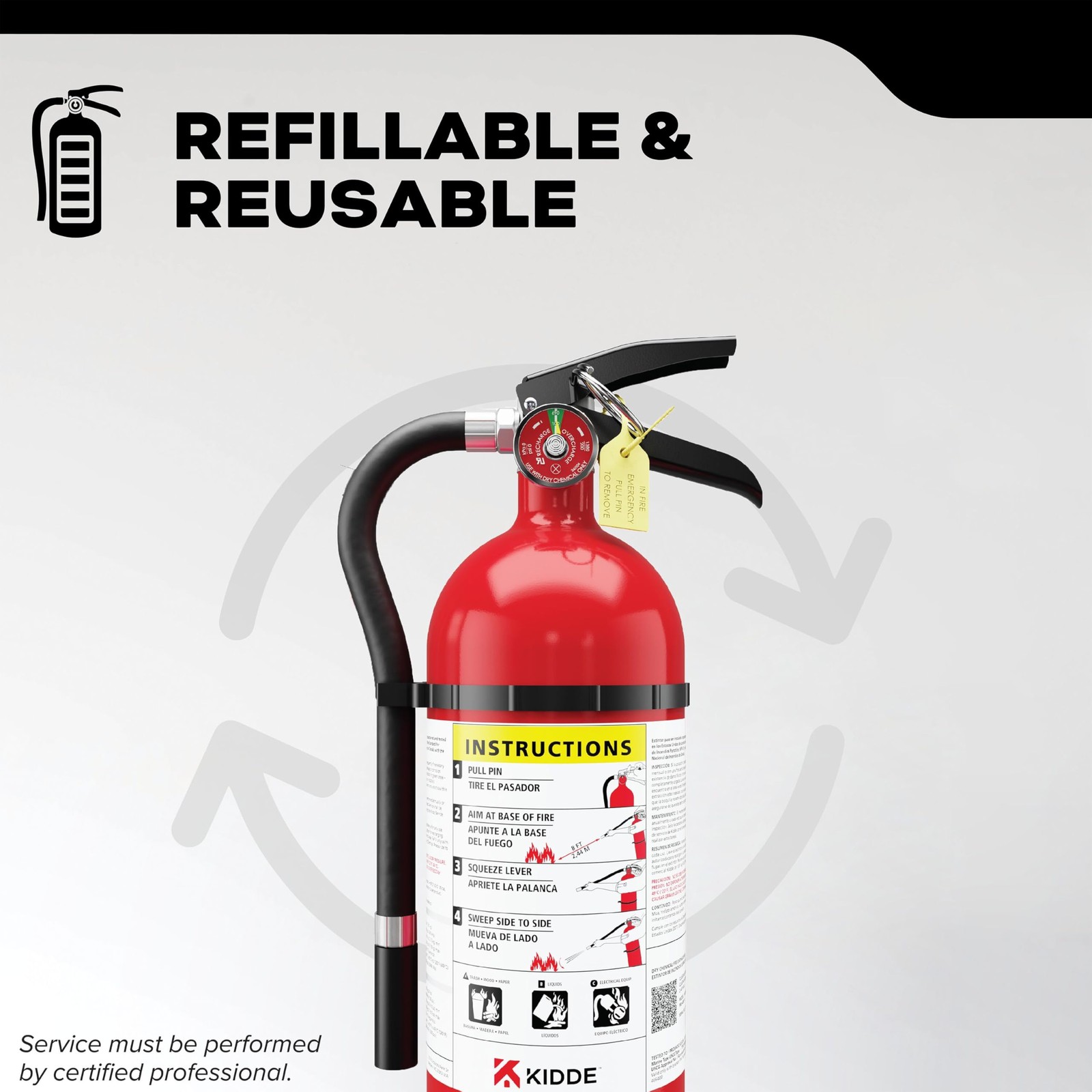 Kidde Commercial-Grade Fire Extinguisher for Office, Schools, Rechargeable,