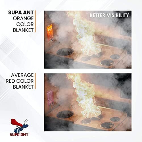 Supa Ant Emergency Fire Blanket for Home and Kitchen – 2 Pack 1500F High Visi…