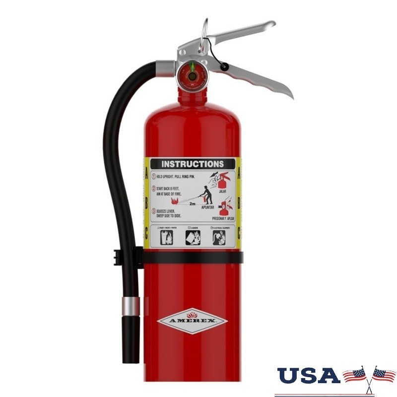 ABC Dry Chemical Fire Extinguisher Class A B C All Metal Valve W/ Bracket New