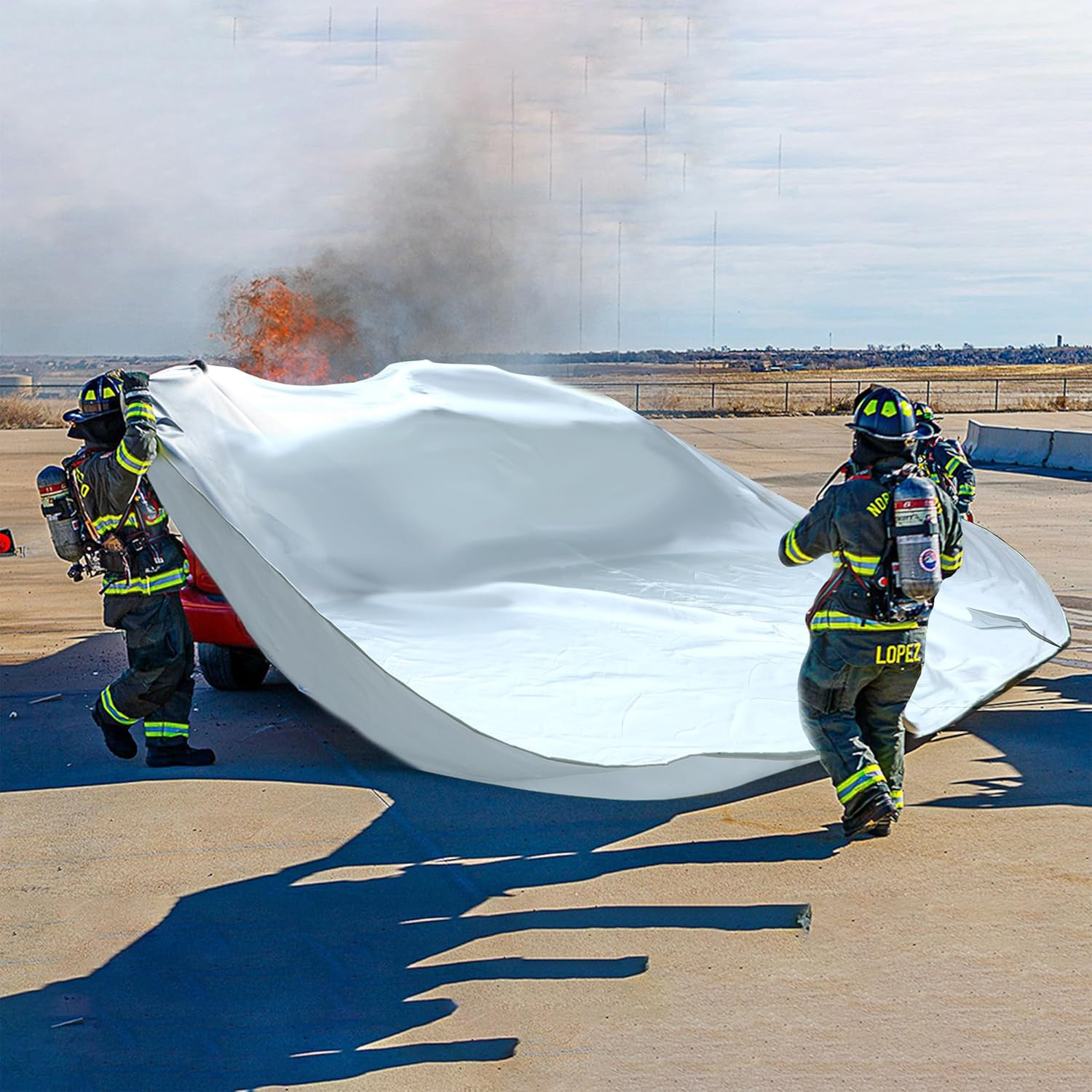 Emergency Fire Blanket for Car, Large Fiberglass Fire Suppression Blanket, Survi