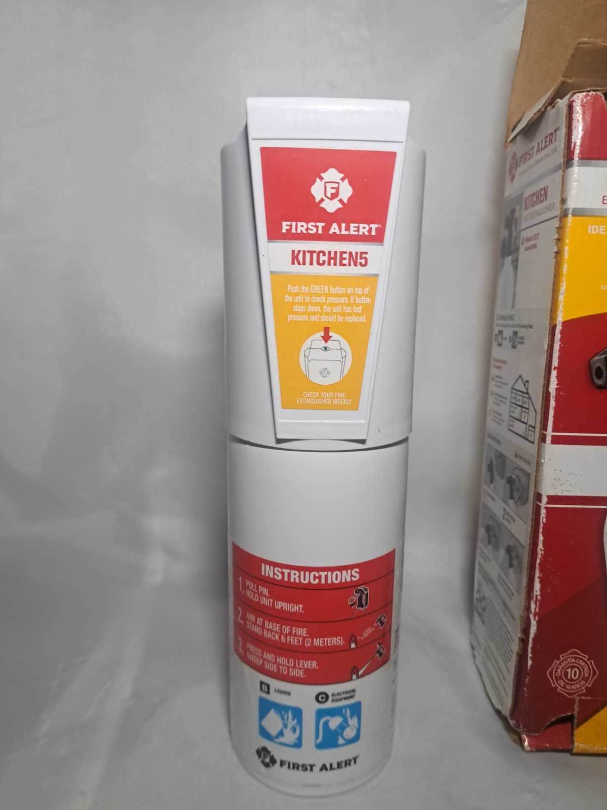 First Alert Kitchen5 Fire Extinguisher, 5B:C, Dry Chemical, 2 Lb