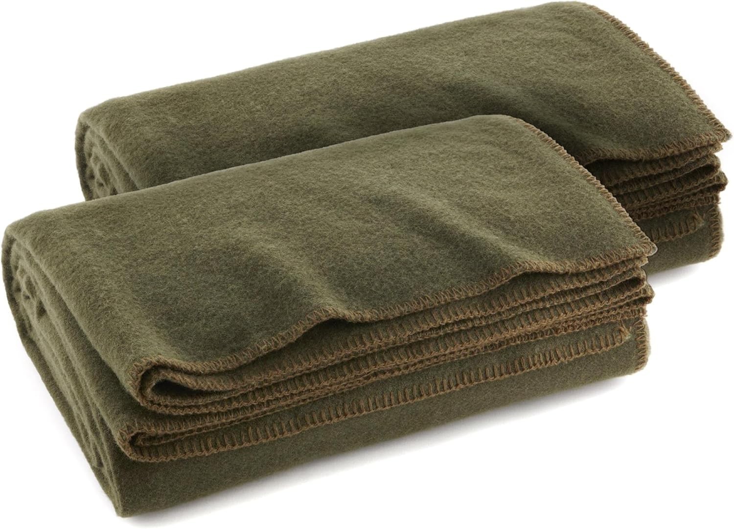 Military-Style Warm Olive Green Blanket 66″ x 90″ – Ideal for Camping & Travel
