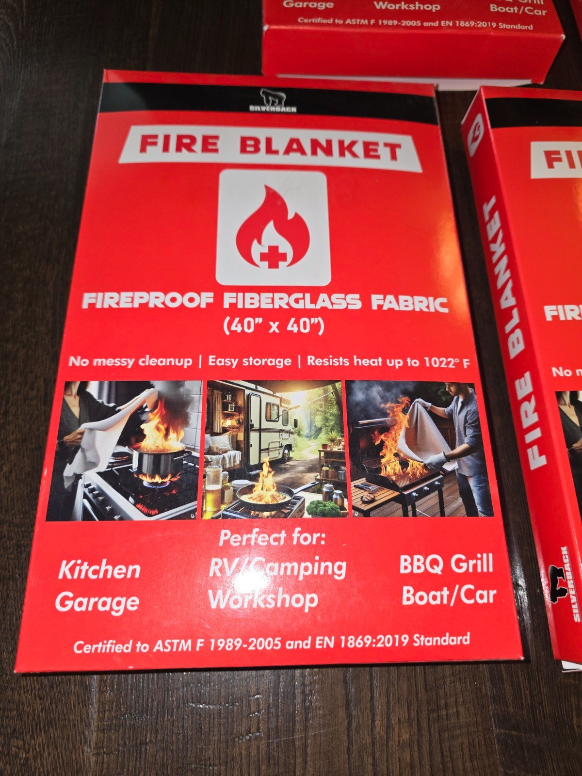 Lot of 5 Silverback 40″ X 40″ Fireproof Fiberglass Fire Blanket New