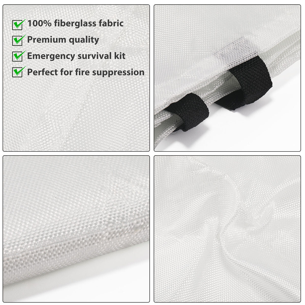 Fiberglass Fire Blanket 1/2/4/6PCS, Emergency Home Retardant Prepared 59”x59”