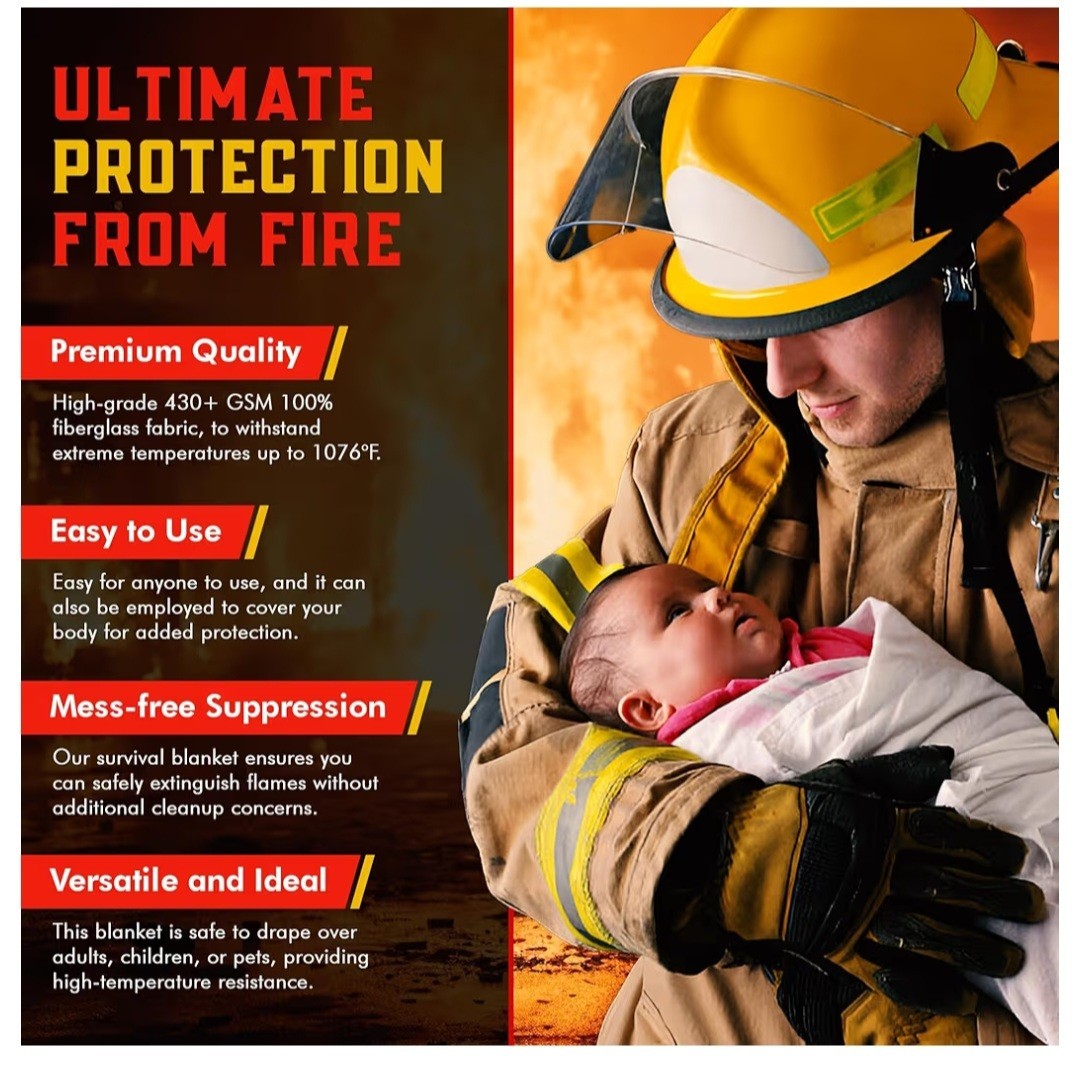 Mart Cobra Emergency Fire Blanket-1 Pk.-40″x40″-Suppression Shield-NEW