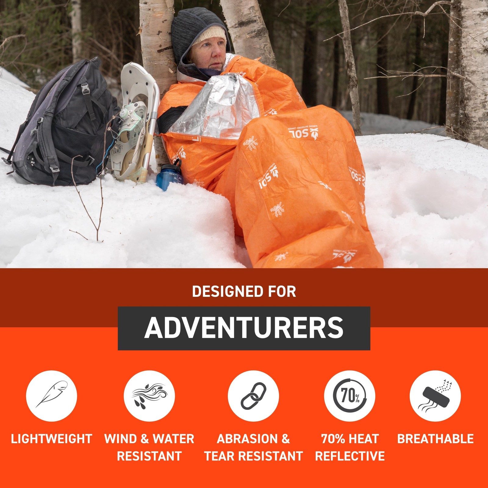 SOL Escape Lite Bivvy – Reflects up to 70% Body Heat – Waterproof Emergency B…