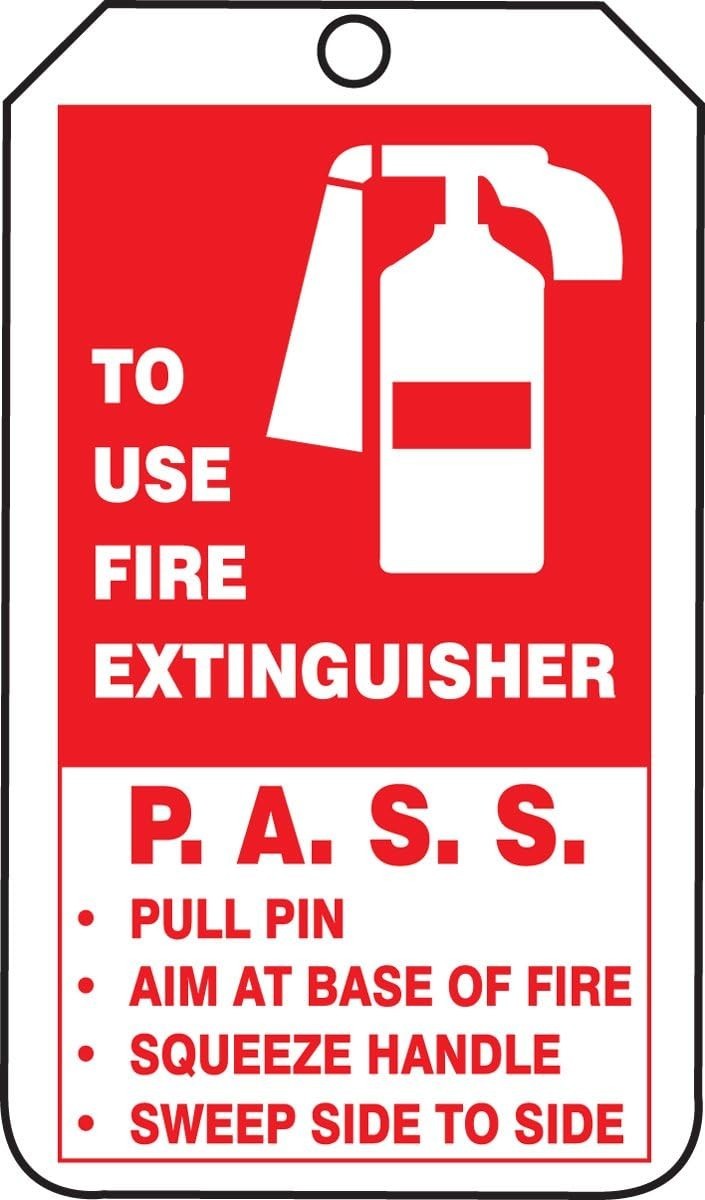 NMC “FIRE Extinguisher Inspection Record” Pack of 25 Mini PF-Cardstock Tags, …
