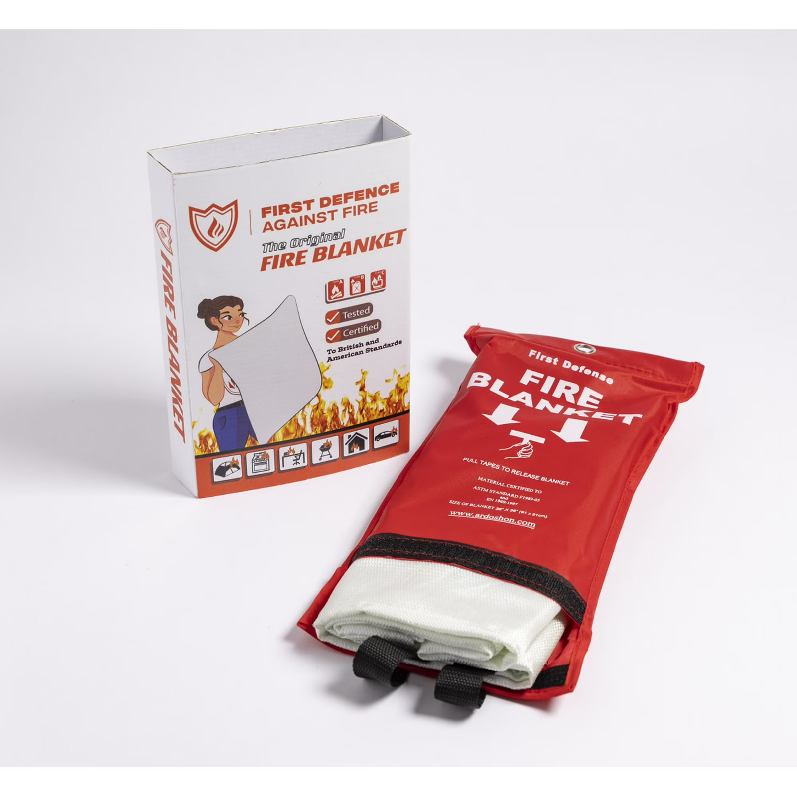 Fire blanket X-large flame-resistant fabric 72 x 72″ Unfolded Woven Fibreglass