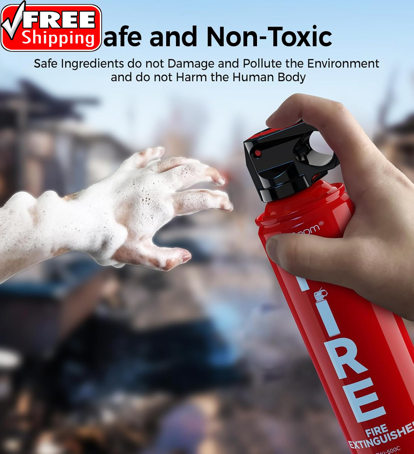 2-Pack Fire Extinguisher for Home, Kitchen, Car, and Grill with Mounting Bracket