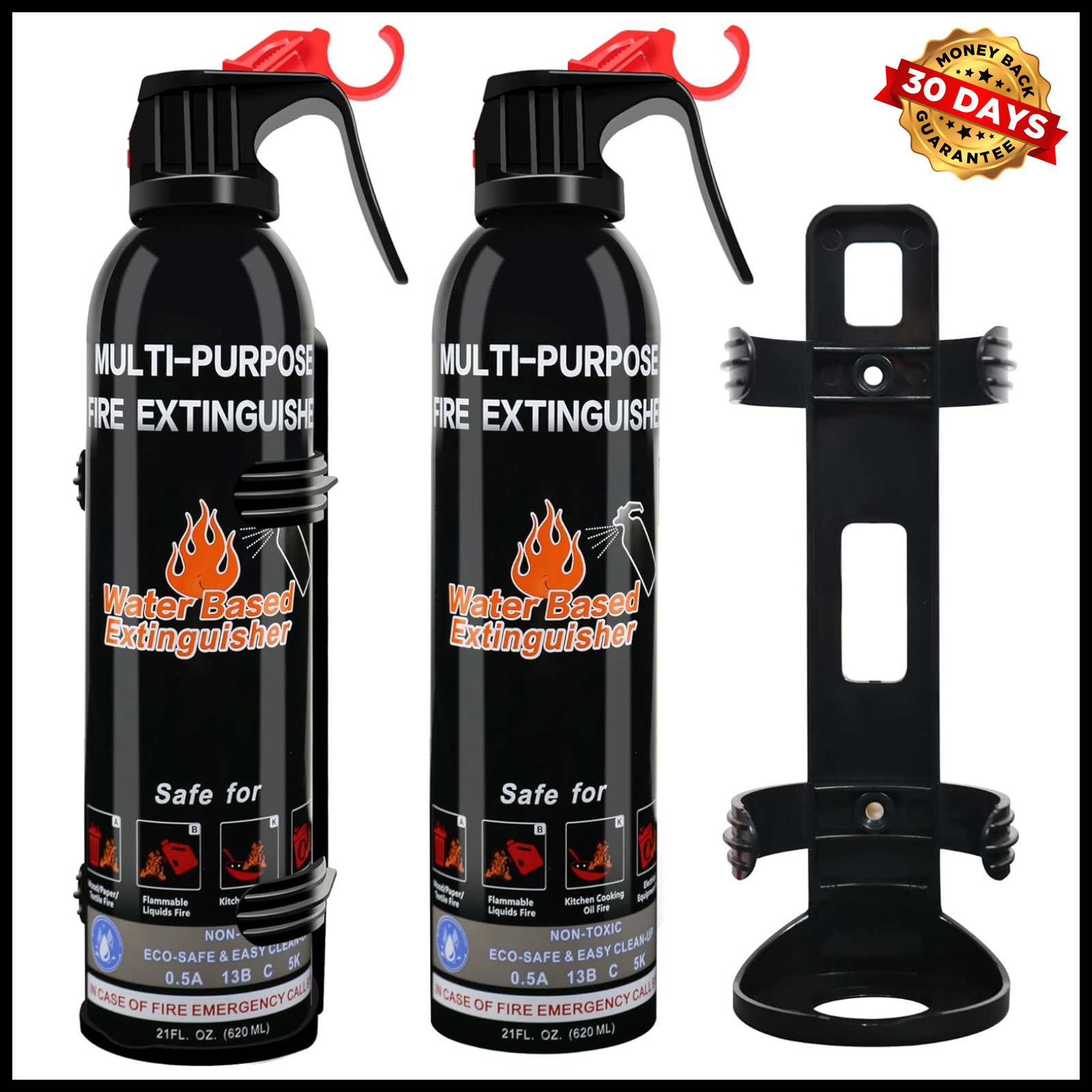 2 Pack Fire Extinguisher with Mount 8 In 1 for House Car Kitchen Vehicle Camping