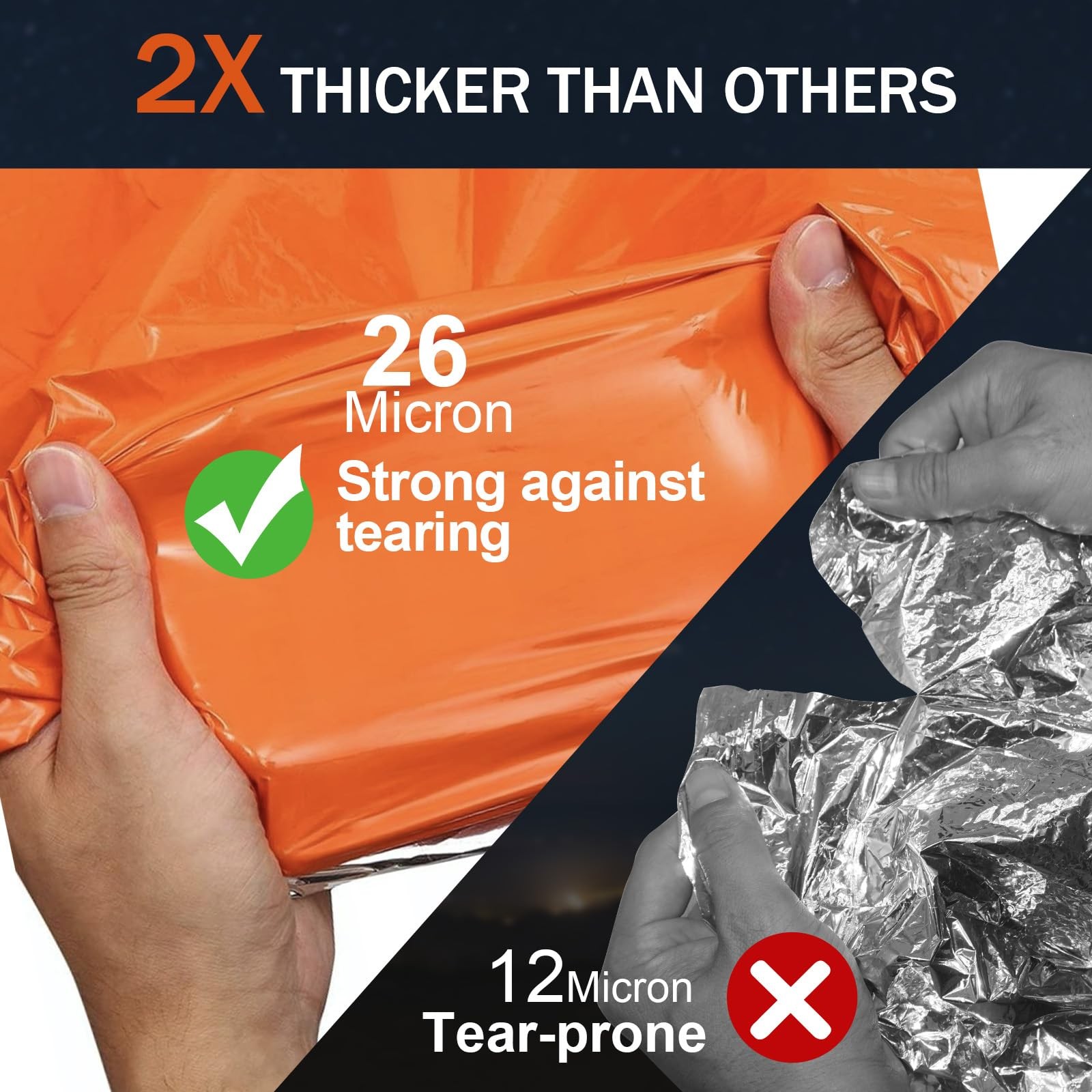 Emergency Blankets for Survival, 2-Pack/4-Pack Space Blankets, Gigantic & Ext…
