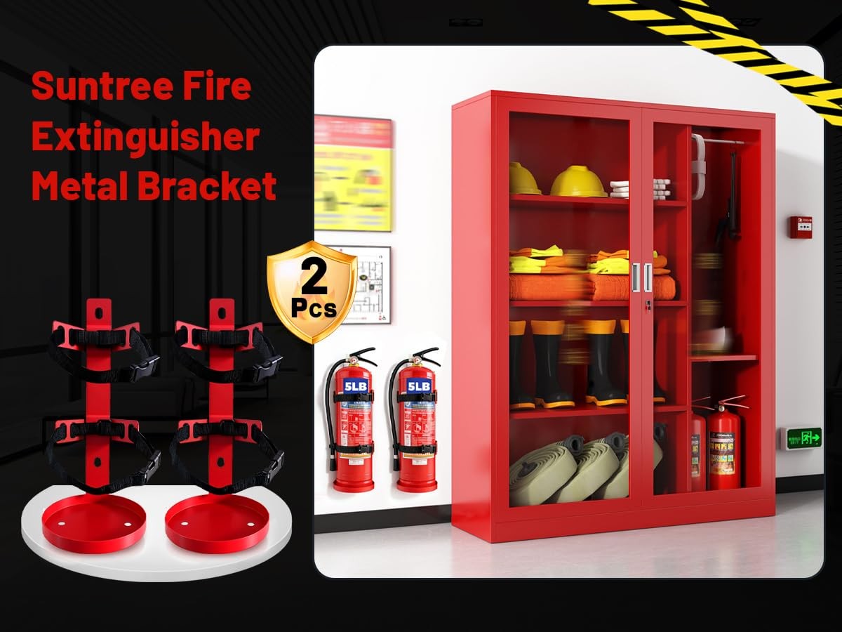 2 PCS Fire Extinguisher Wall Mount Bracket Heavy Duty Metal Holder For 5 Lb