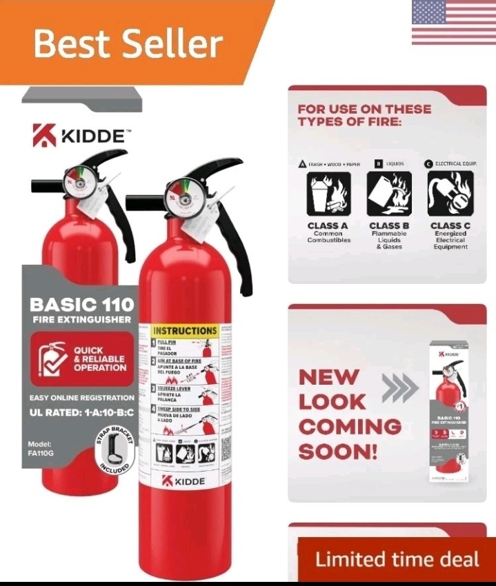 Kidde Fire Extinguisher Home Car Auto Garage Kitchen Emergency 2.5 lb 1-A:10-B:C