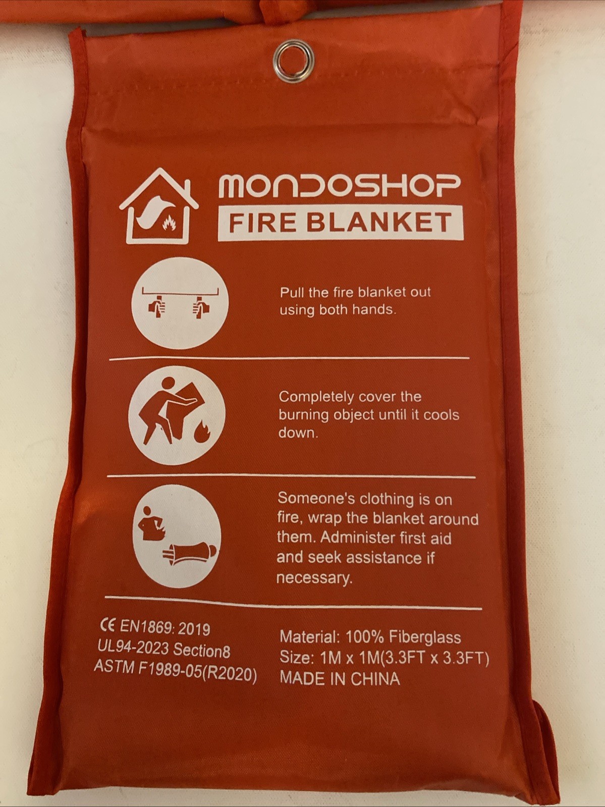 4 Pack – Mondoshop Emergency Fire Blankets Fiberglass Blankets 39”x39”