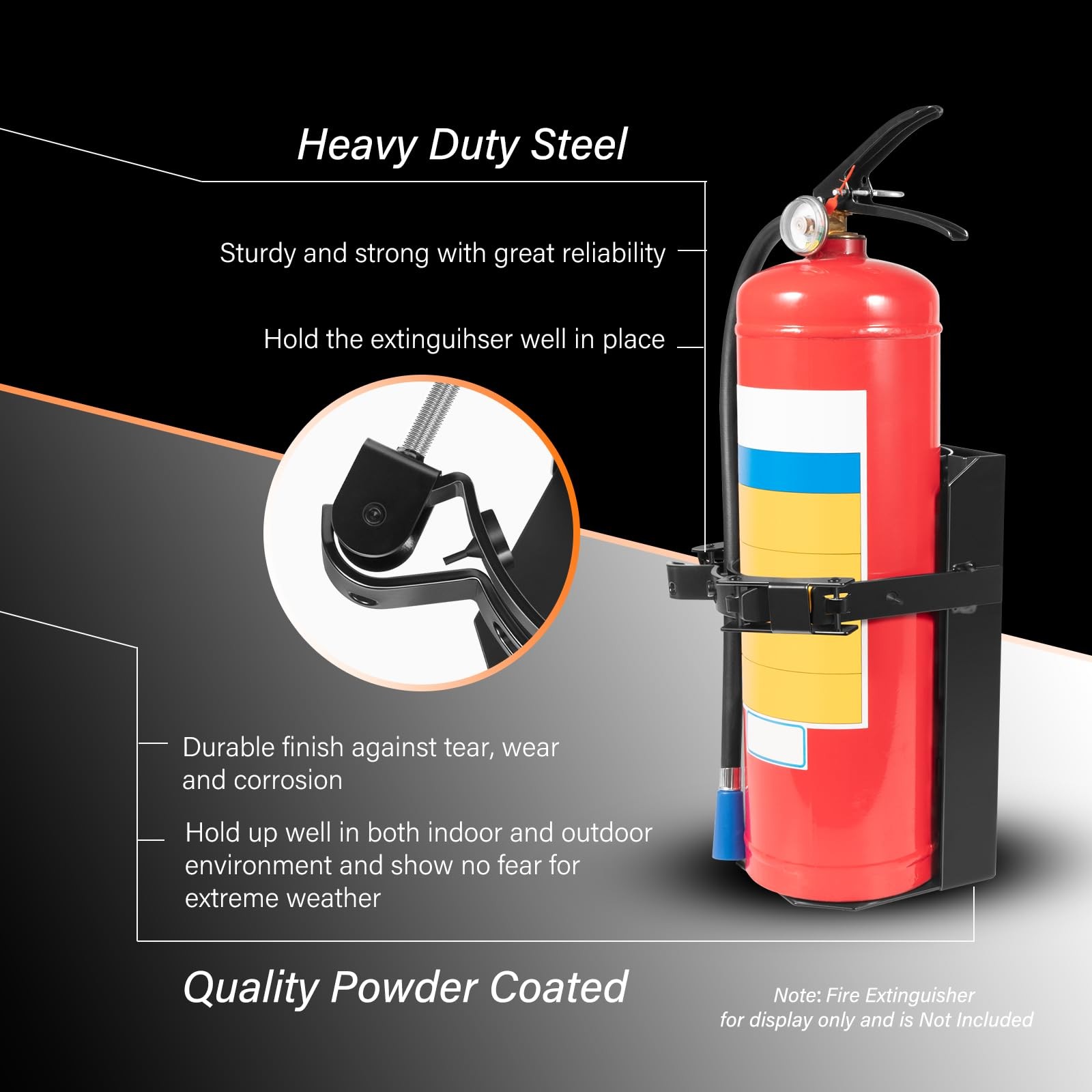 809 Heavy Duty Vehicle Fire Extinguisher Bracket For 10lb Dry 5lb CO2 Quick