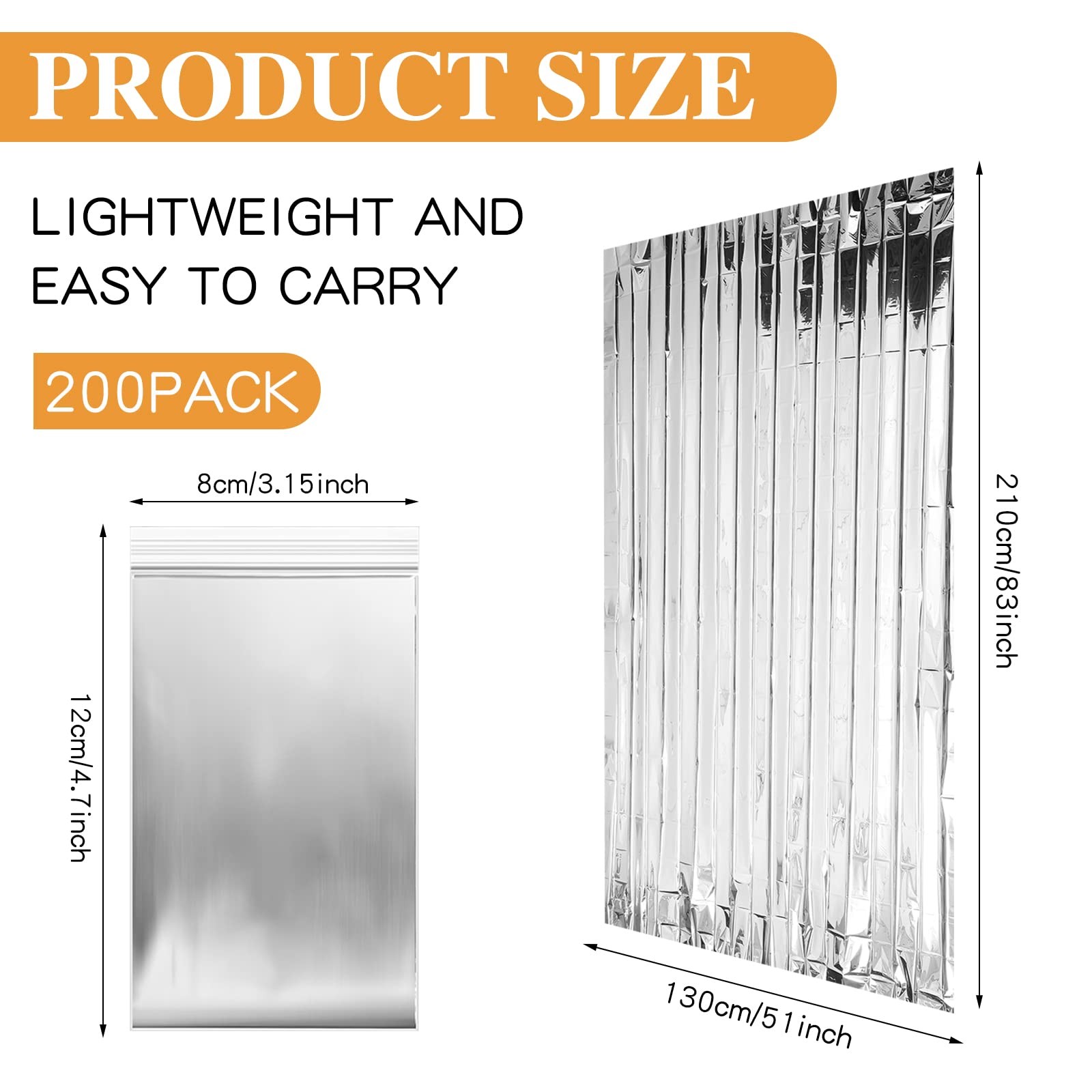 Emergency Blanket 200 Pieces Bulk Set Pack Thermal Silver Foil Reflective